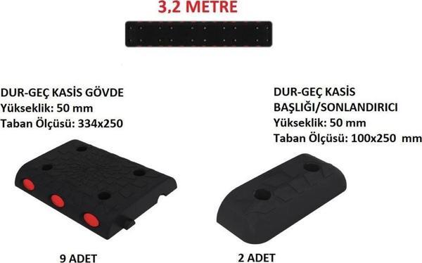 Hız Kesici Kasis Zeplin Marka 9 Adet Kasis Gövde+ 2 Adet Kasis Sonlandırıcı+ Montaj Vidaları - Image 1