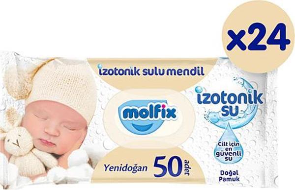 Molfix İzotonik Sulu Yenidoğan Islak Havlu 24*50 1200 Yaprak - Image 1