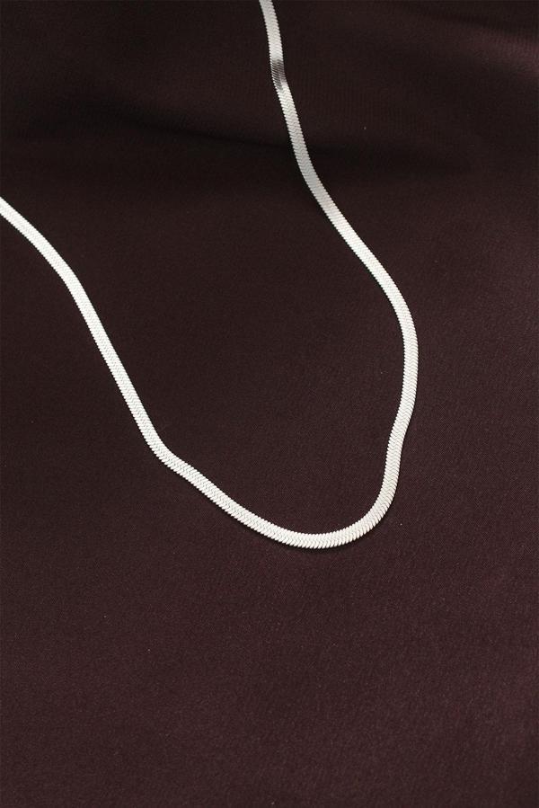 316L Çelik Gümüş Renk 60 cm İtalyan Zincir Kolye - TJ-BKO6229 - Image 1