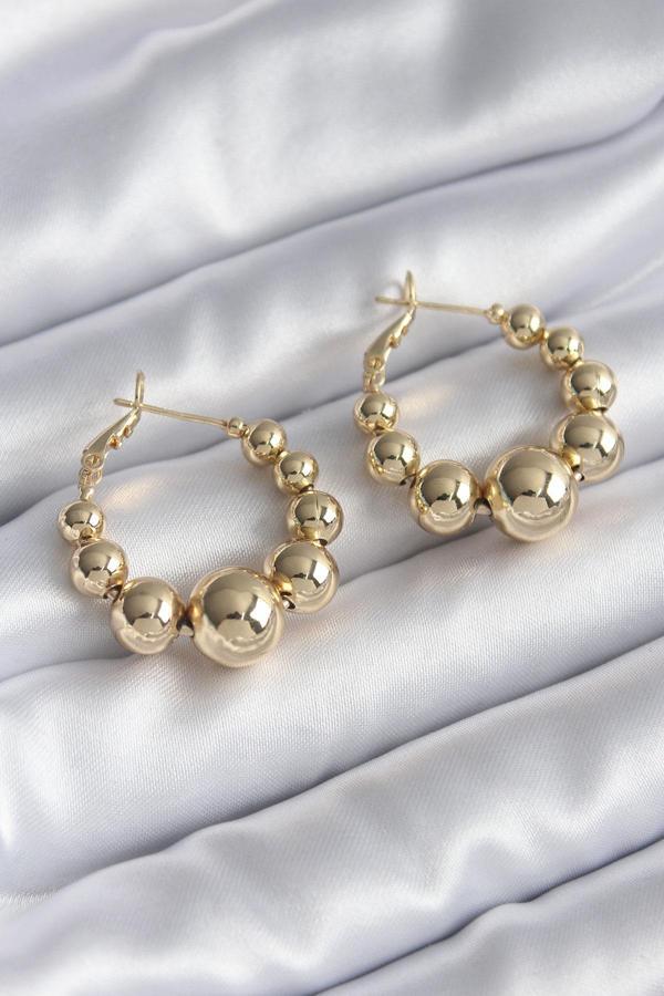 Pirinç Gold Renk Kadın Küpe - TJ-BKP8263 - Image 1