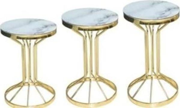 Brc Zigon 14055 Bufalo BEYAZ MERMER TEMPER Cam Metal GOLD renk Kaplama El Yapım - Image 1
