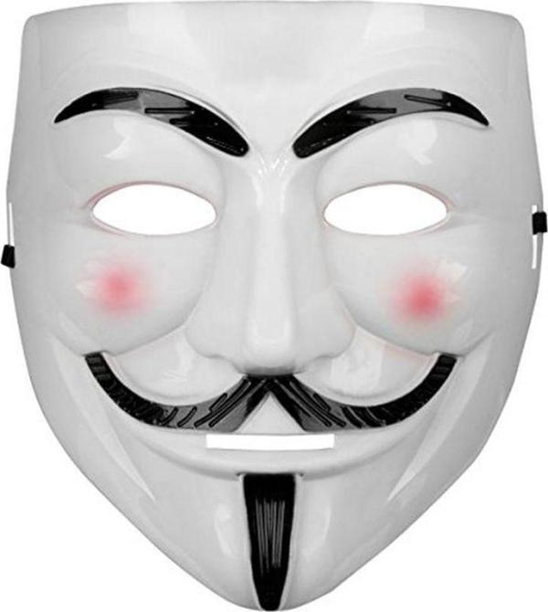 Beyaz Renk Pembe Yanaklı İthal V For Vendetta Maskesi - Image 1