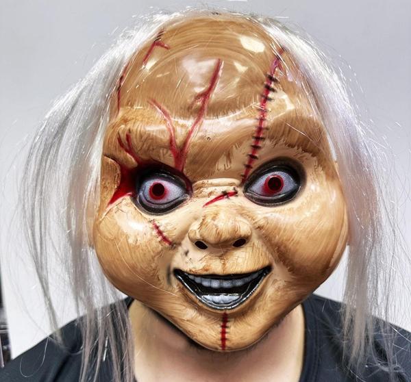 Beyaz Saçlı Çaki Maskesi Chucky Maskesi Yetişkin Çocuk Uyumlu - Image 1