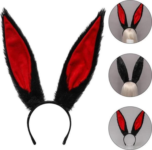 Peluş Malzemeden İmal Mega Boy Şekil Verilebilir Tavşan Kulağı Siyah 14X43 cm - Image 1