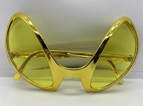 Retro Gözlük - 80 li 90 lı Yıllar Parti Gözlüğü Gold Renk 8x13 cm - Image 1