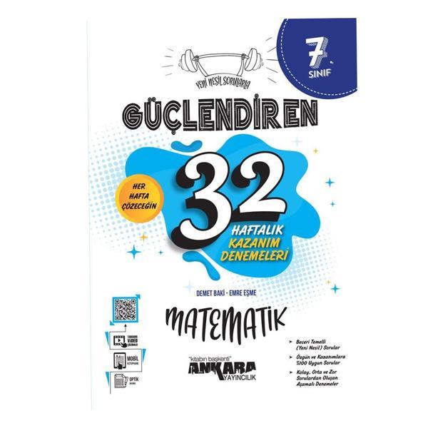 Ankara Yayıncılık 7. Sınıf Matematik Güçlendiren 32 Haftalık Kazanım Denemeleri Ankara Yayıncılık - Ankara Yayıncılık - Image 1