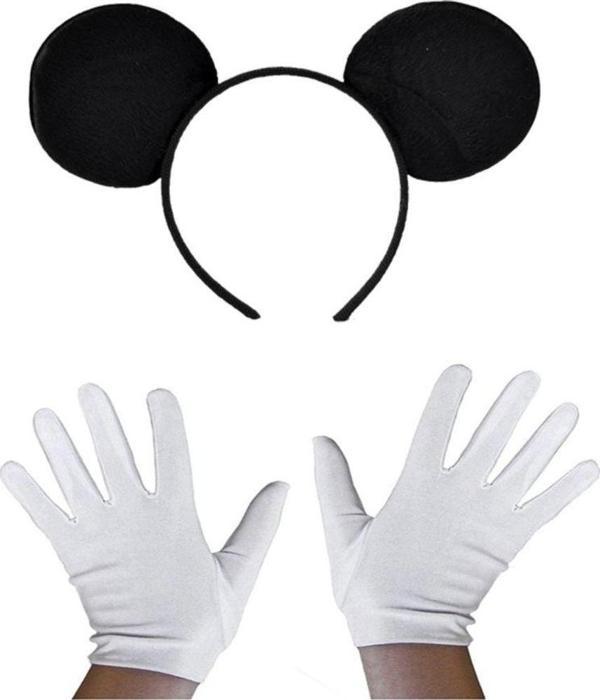 Siyah Mickey Mouse Tacı ve Beyaz Eldiven Seti - Image 1