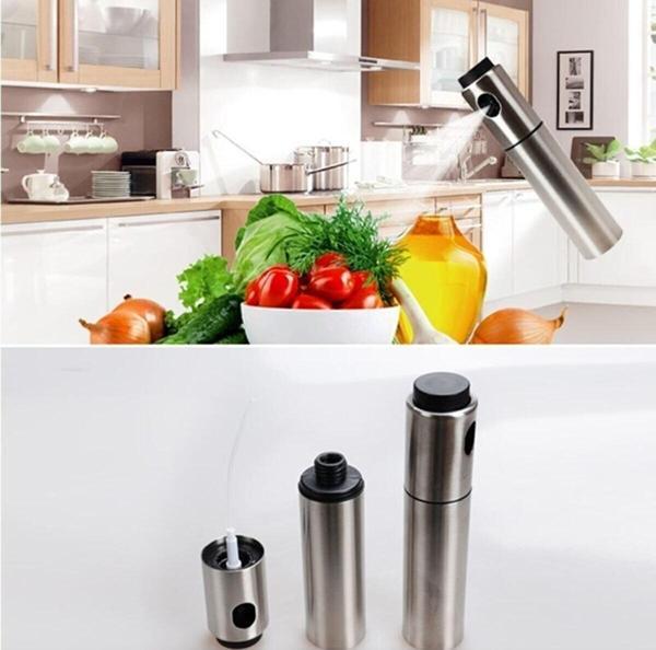 Paslanmaz Çelik Gövdeli Spray Yağlık - Zeytinyağ/sirke Püskürtücü - Image 1
