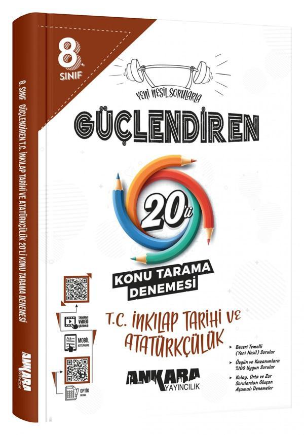 Ankara 8.⁠ ⁠Sınıf Güçlendiren T.C. İnkılap Tarihi ve Atatürkçülük 20'li Konu Tarama Denemesi Ankara - Ankara Yayıncılık - Image 1