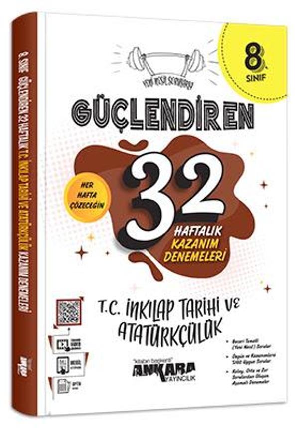 Ankara Yayın 8. Sınıf Güçlendiren 32 Haftalık T.C İnkılap Tarihi Ve Atatürkçülük Kazanım Denemeleri - Ankara Yayıncılık - Image 1