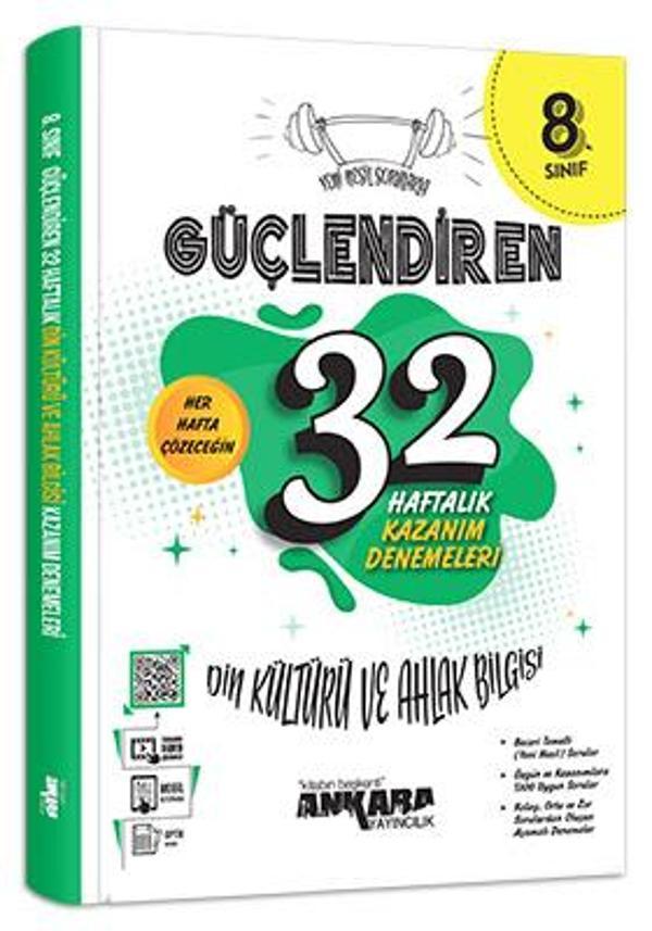 Ankara Yayıncılık 8. Sınıf Güçlendiren 32 Haftalık Din Kültürü ve Ahlak Bilgisi Kazanım Denemeleri - Ankara Yayıncılık - Image 1