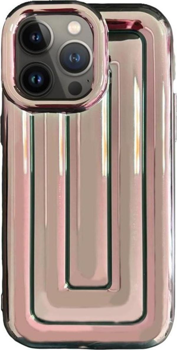 iPhone 13 Pro Max Rudra Seri Labirent Desen 3D Metalik Silikon Kapak - Image 1