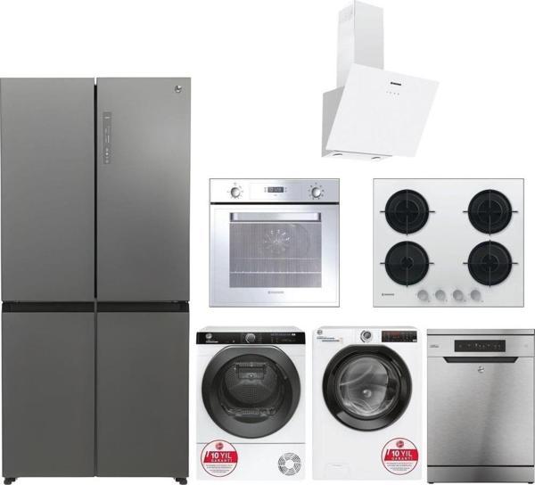 Hoover Beyaz Eşya Çeyiz Paketi 7 Parça ( Bulaşık-Çamaşır-Kurutma-Ankastre Set-Buzdolabı) - Image 1