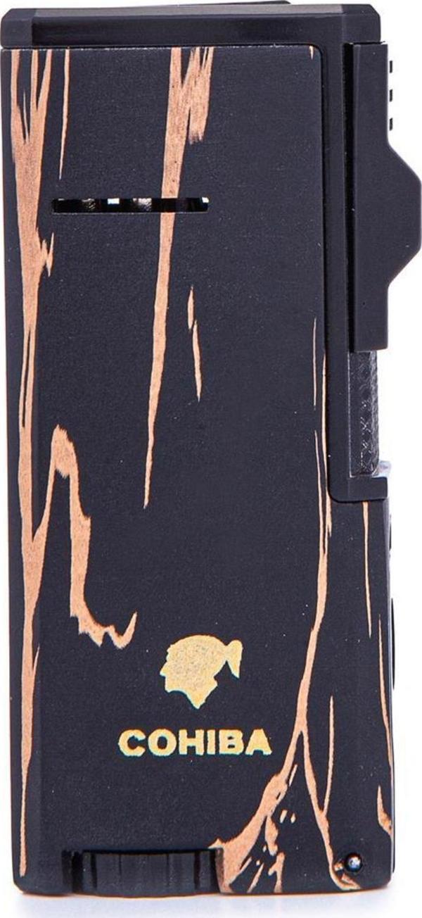 Cohiba 3 Torch Pürmüz Siyah Sarı Desenli Metal Puro Çakmağı - Image 1
