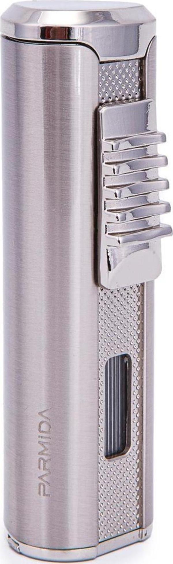 Parmida 3 Torch Pürmüz Metal Gümüş Puro Çakmağı - Image 1
