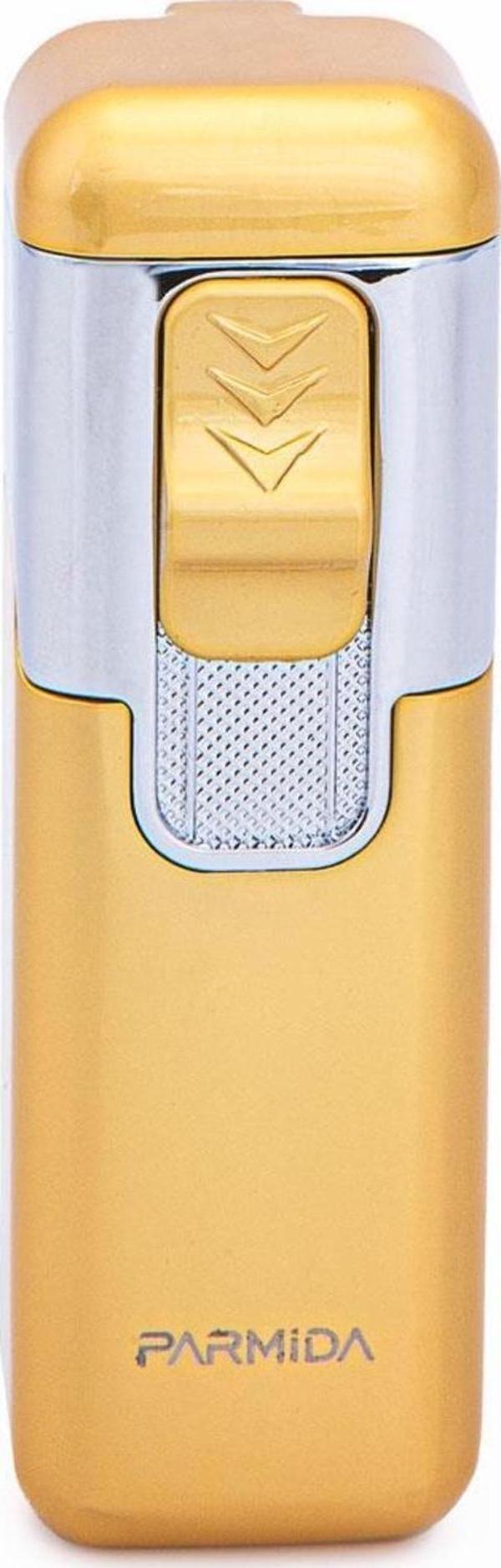 Parmida 4 Torch Sarı-Gümüş Metal Puro Çakmağı - Image 1