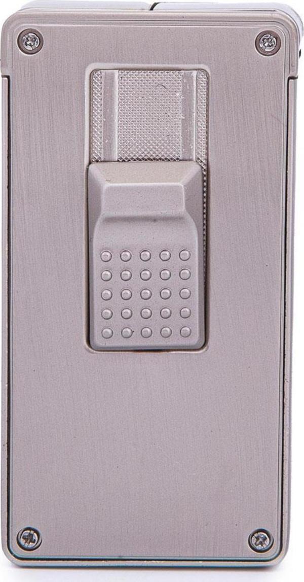 Parmida Çift Torch Pürmüz Fırçalı Gümüş Metal Puro Çakmağı - Image 1
