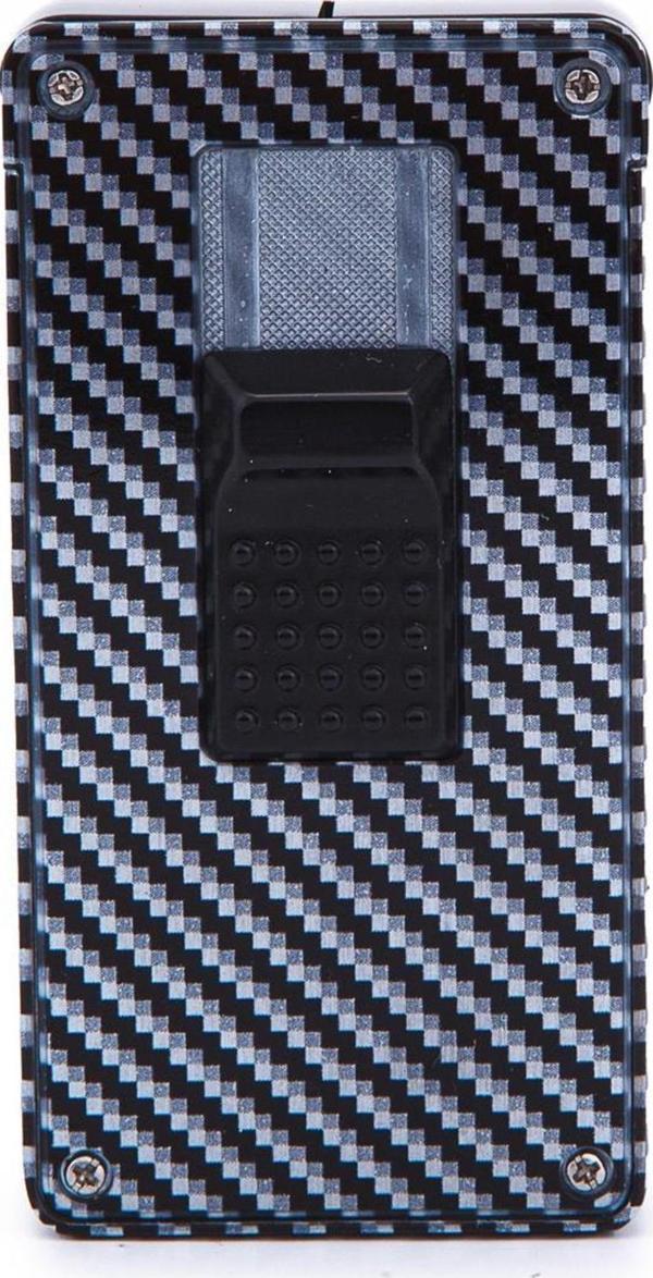 Parmida Çift Torch Pürmüz Karbon Desenli Metal Puro Çakmağı - Image 1
