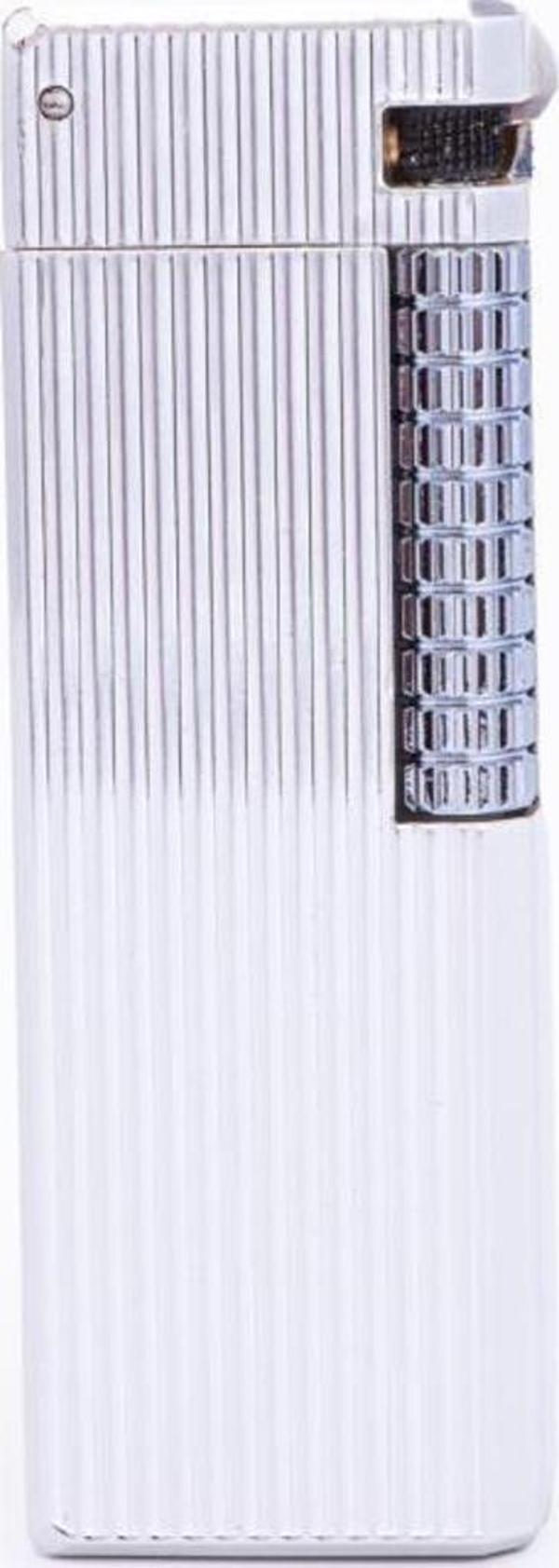 Parmida Gümüş Düz İşlemeli Soft Flame Metal Çakmak - Image 1