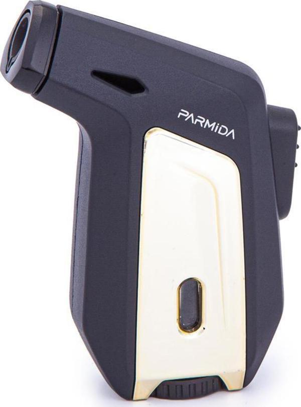 Parmida Tek Torch Pürmüz Mat Siyah-Gold Masa Tipi Puro Çakmağı - Image 1