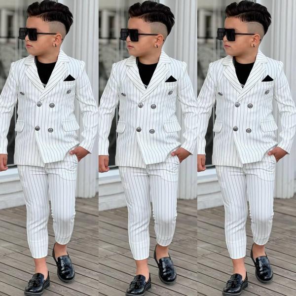 MODAVALS 4 PARÇA ÇİZGİLİ CEKETLİ ERKEK ÇOCUK TAKIM ELBİSE  - Image 1