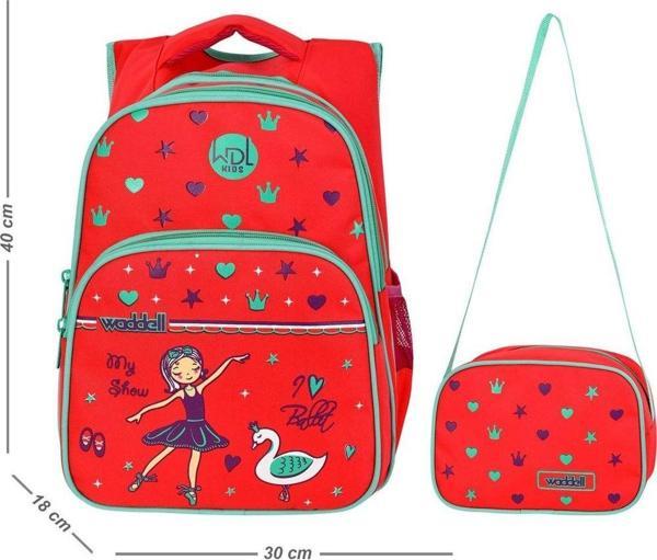 WaddelBag Balerin Desenli Beslenmeli İlkokul Çantası - Image 1