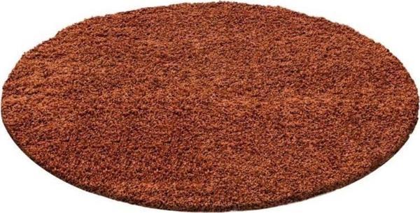 Yuvarlak Shaggy Halı 30 mm uzun ve yüksek tüylü Düz Kiremit renkli - Image 1