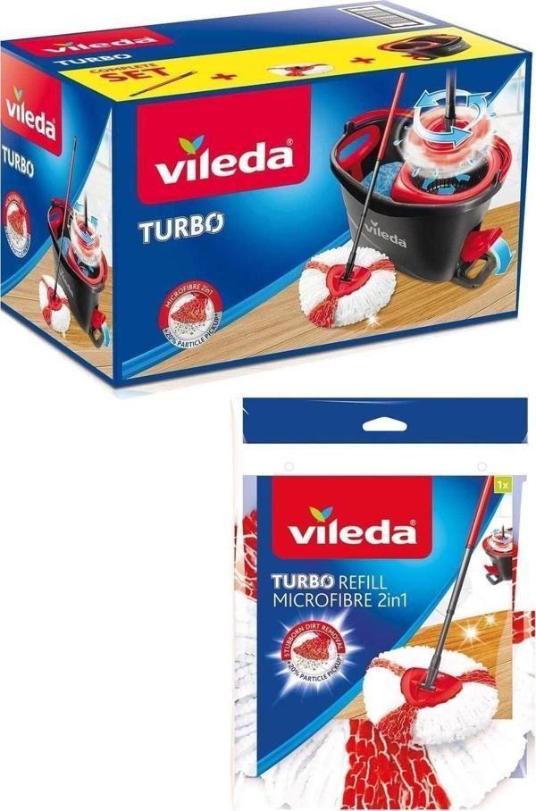 Vileda Turbo 2in1 Pedallı Temizlik Seti + Yedek Paspas - Image 1