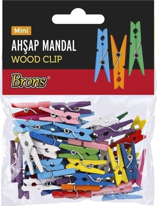 Brons Ahşap Mandal Renkli Mini BR-908 - Image 1