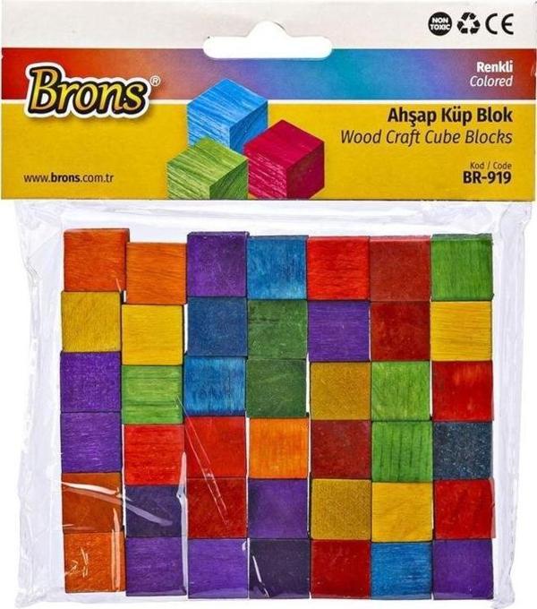 Brons Ahşap Küp Blok Renkli BR-919 - Image 1