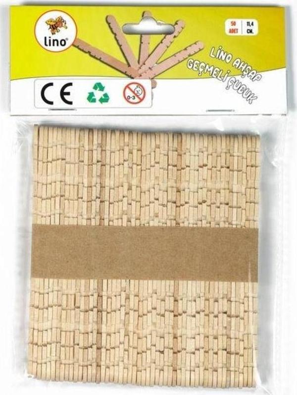 Lino Ahşap Geçmeli Çubuk Naturel 50'li - Image 1