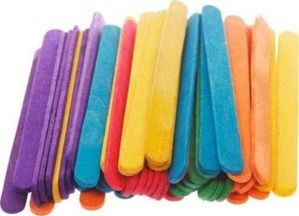 Art & Art Ahşap Dondurma Çubuğu RENKLİ 50'li Paket (114x9 mm) - Image 1