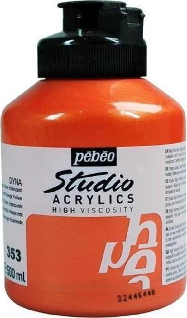 Pebeo Studio Akrilik Boya 500 ml 353 Iridescent Orange Yellow - Image 1