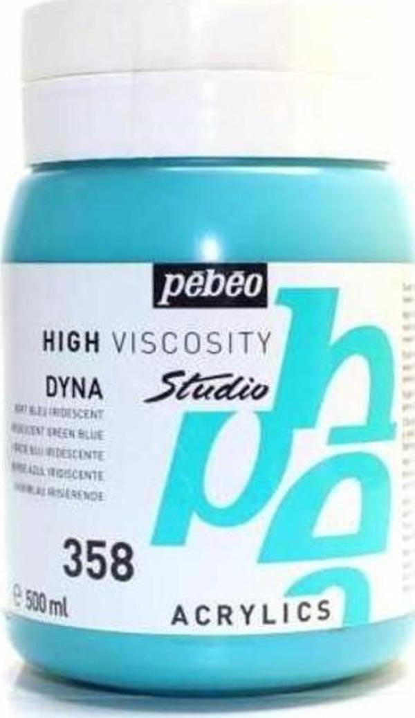 Pebeo Studio Akrilik Boya 500 ml 358 Iridescent Green Blue - Image 1