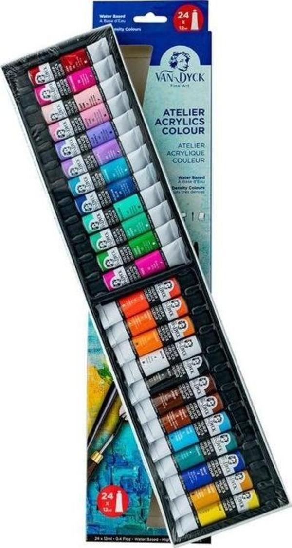 Van Dyck Atelier Akrilik Boya 24 Renk x 12 ml Set - Image 1