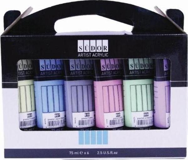 Südor Akrilik Boya 6x75 ml Set Pastel - Image 1