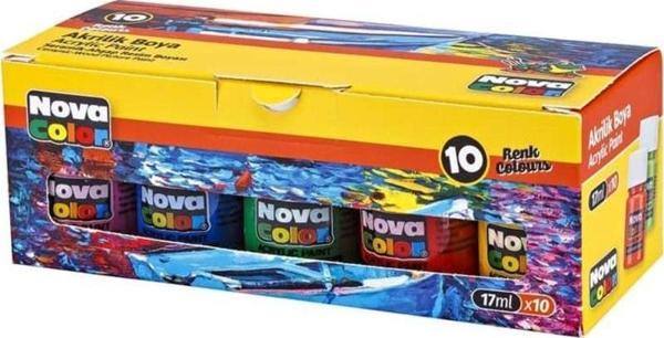 Nova Color Akrilik Boya 10 Renk x 17 ml Şişe - Image 1