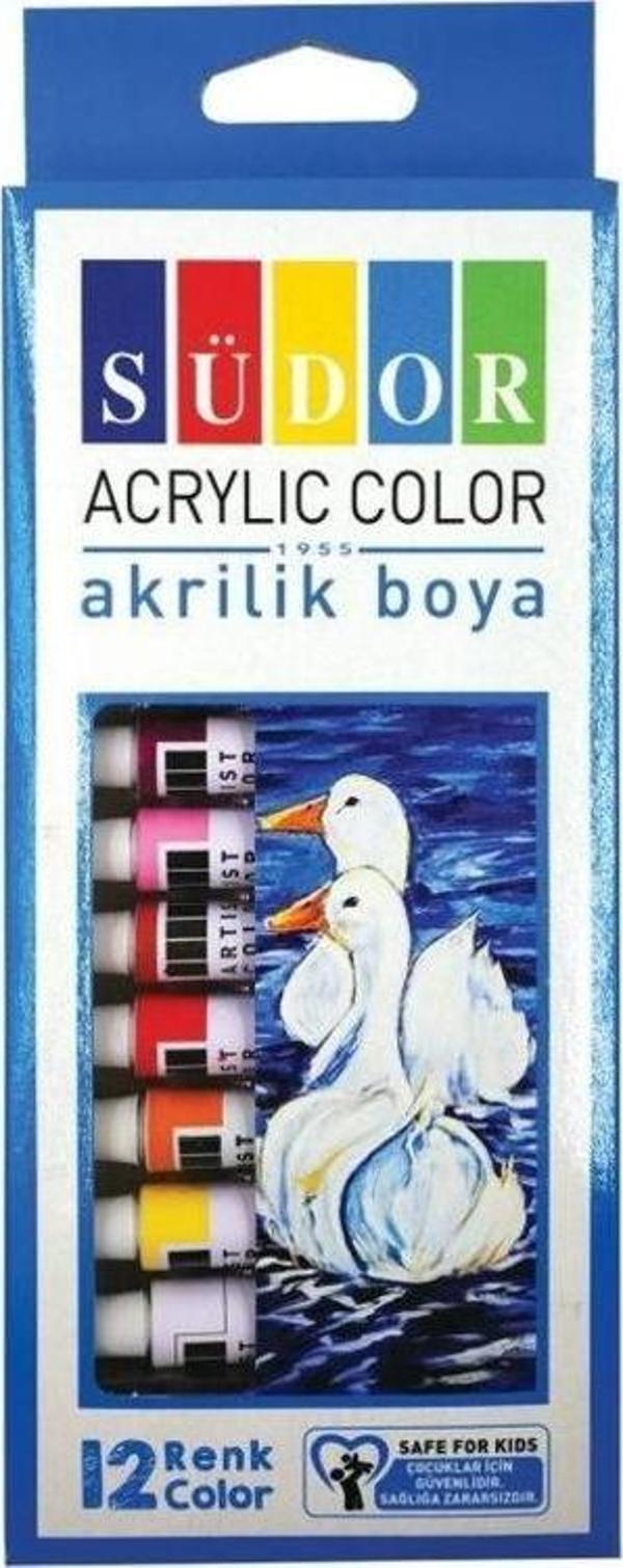 Südor Akrilik Boya Tüp 12 Renk x 9 ml - Image 1