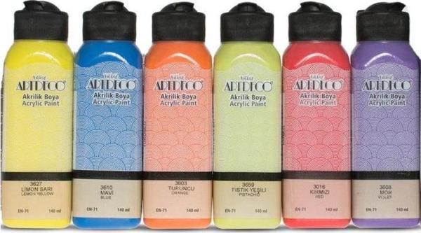 Artdeco Akrilik Boya 140 ml. x 6 Renk Vintage Set - Image 1