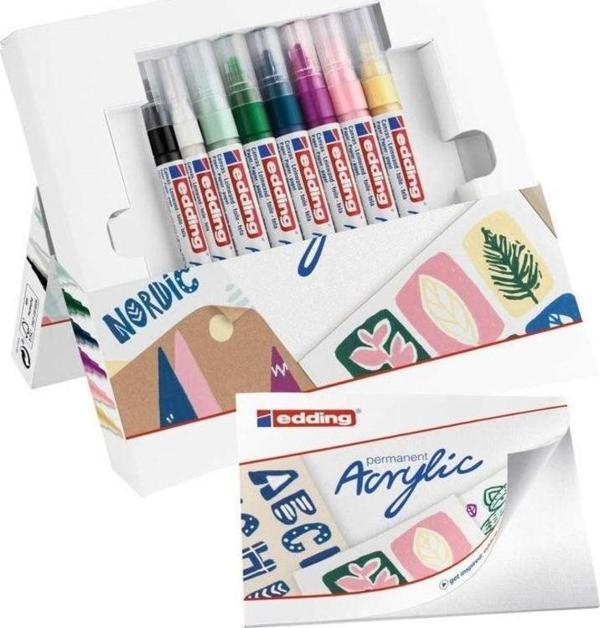 Edding Akrilik Marker Easy Start Set Nordic 8 Mix Kalem - Image 1