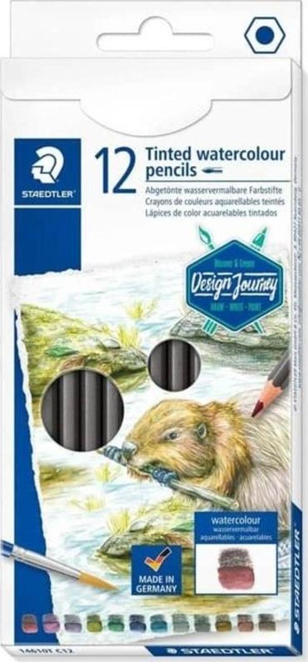 Staedtler Tinted Watercolour Pencils Boya Kalemi 12 Renk Doğa Renkleri - Image 1