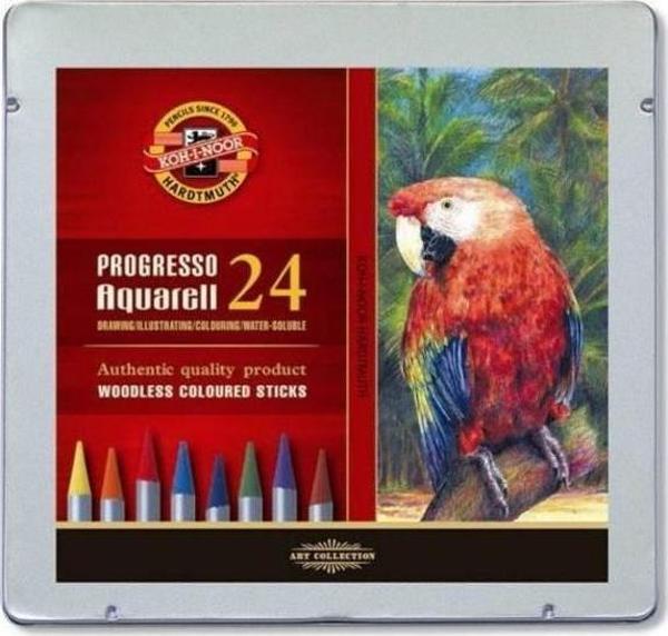 Koh-i Noor Progresso Aquarell Ağaçsız Sulandırılabilir Boya Kalemi 24 Renk - Image 1