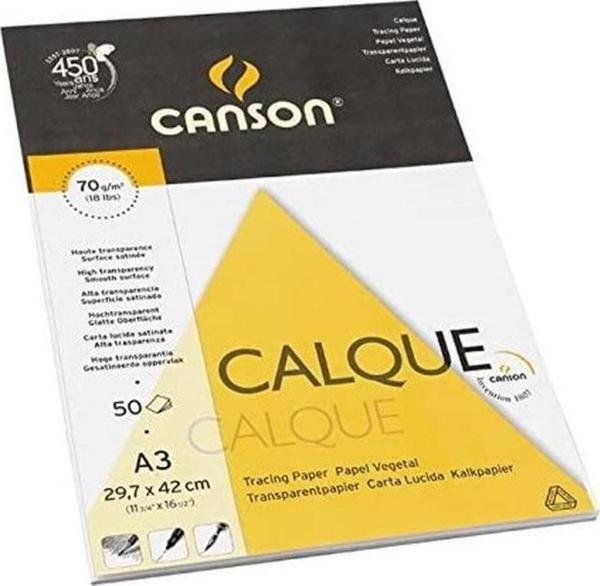 Canson Calque Aydınger Blok 70 gr. A3 50 yp. - Image 1
