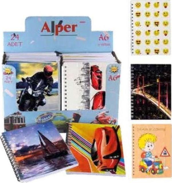 Alper Lens Kapaklı Spiralli Bloknot A6 50 yp Çizgili (Erkek Modeller) 1006E - Image 1