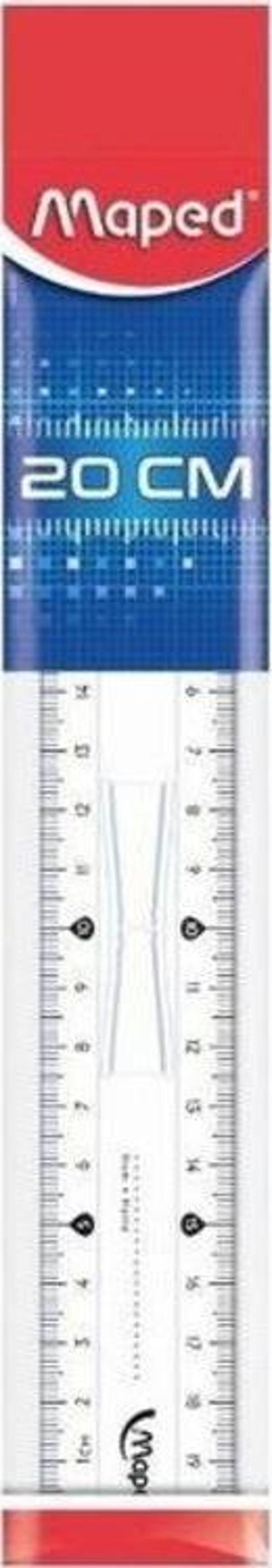 Maped Plastik Cetvel 20 cm Ortadan Tutmalı 146108 - Image 1