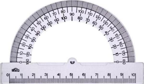 Hatas Plastik Minkale 180 Derece Açıölçer 10 cm - Image 1