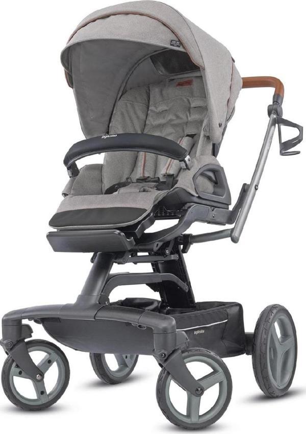Inglesina Quad Tek El Tek Hamle ile Açılıp Katlanabilen Çift Yön Bebek Arabası - Derby Grey - Image 1