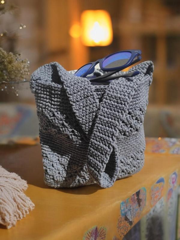 Zadya Collection Kağıt İp Örgü Kadın Omuz Çantası - Image 1