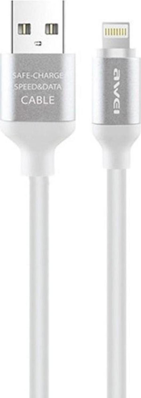 Awei Micro USB Hızlı Şarj ve USB Kablo 1mt CL-81 Beyaz - Image 1