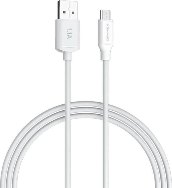 Dramex D11MK Micro USB Data/Şarj Kablosu 1.1A 1mt Beyaz - Image 1